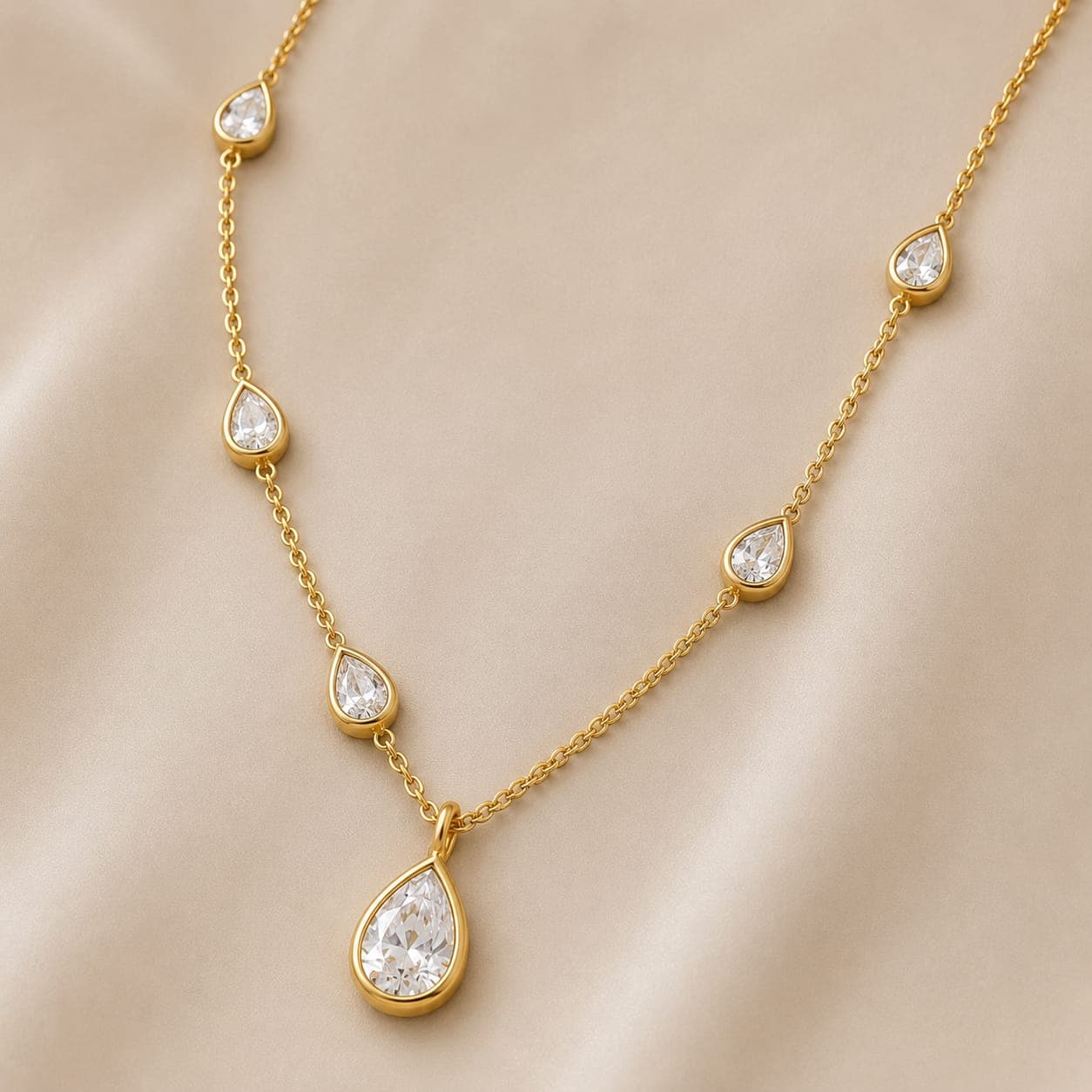 Pear Diamond Necklace