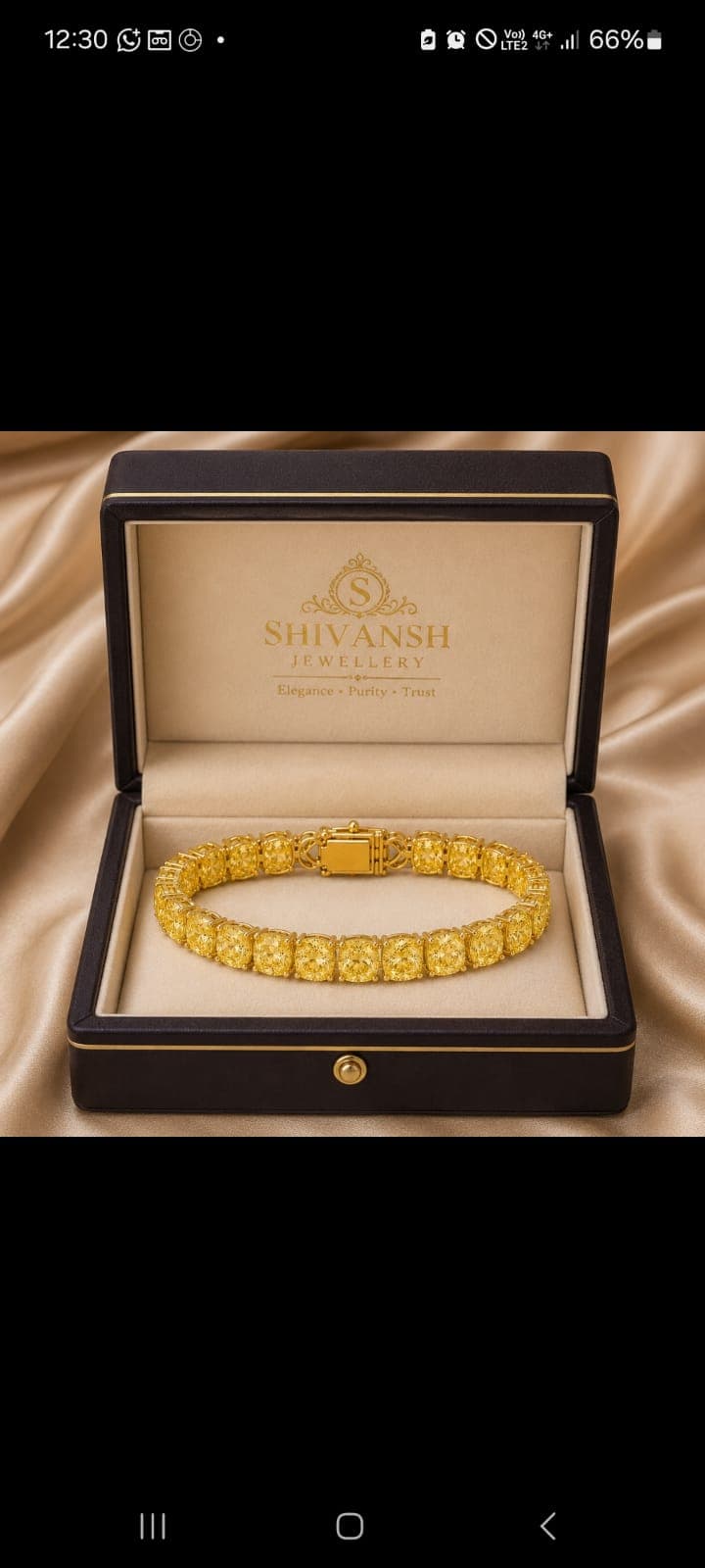 Yellow Lab-Grown Diamond Bracelet — White Gold