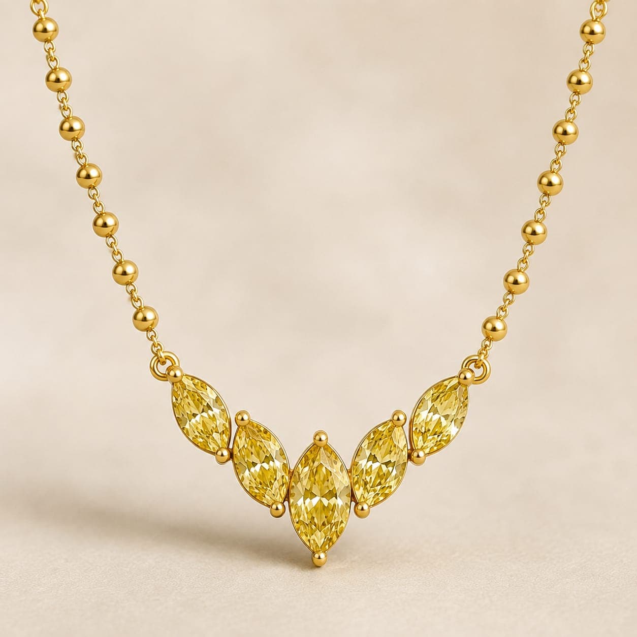 Yellow Marquise Lab-Grown Diamond Chain
