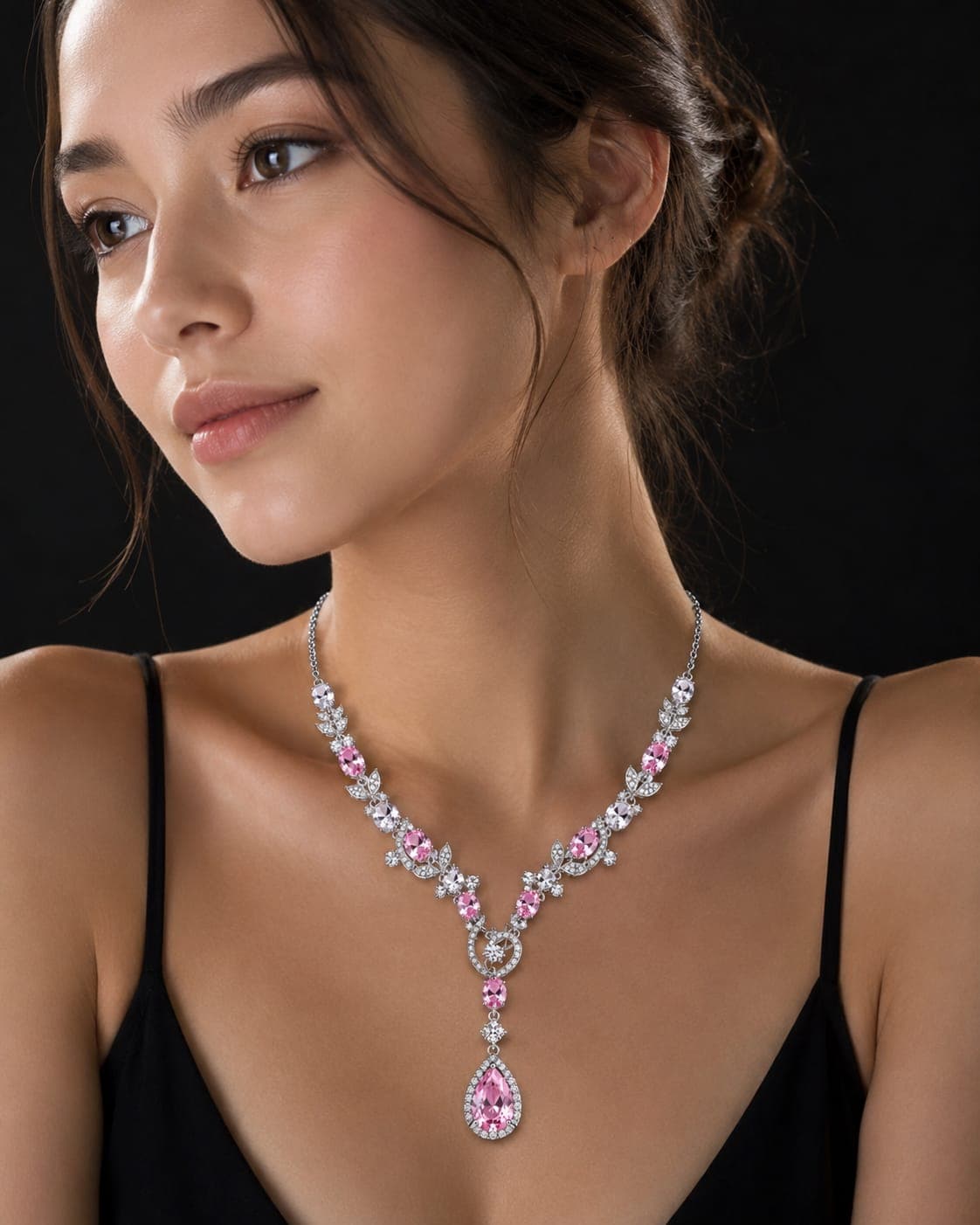 Pink Pear Lab-Grown Diamond Necklace
