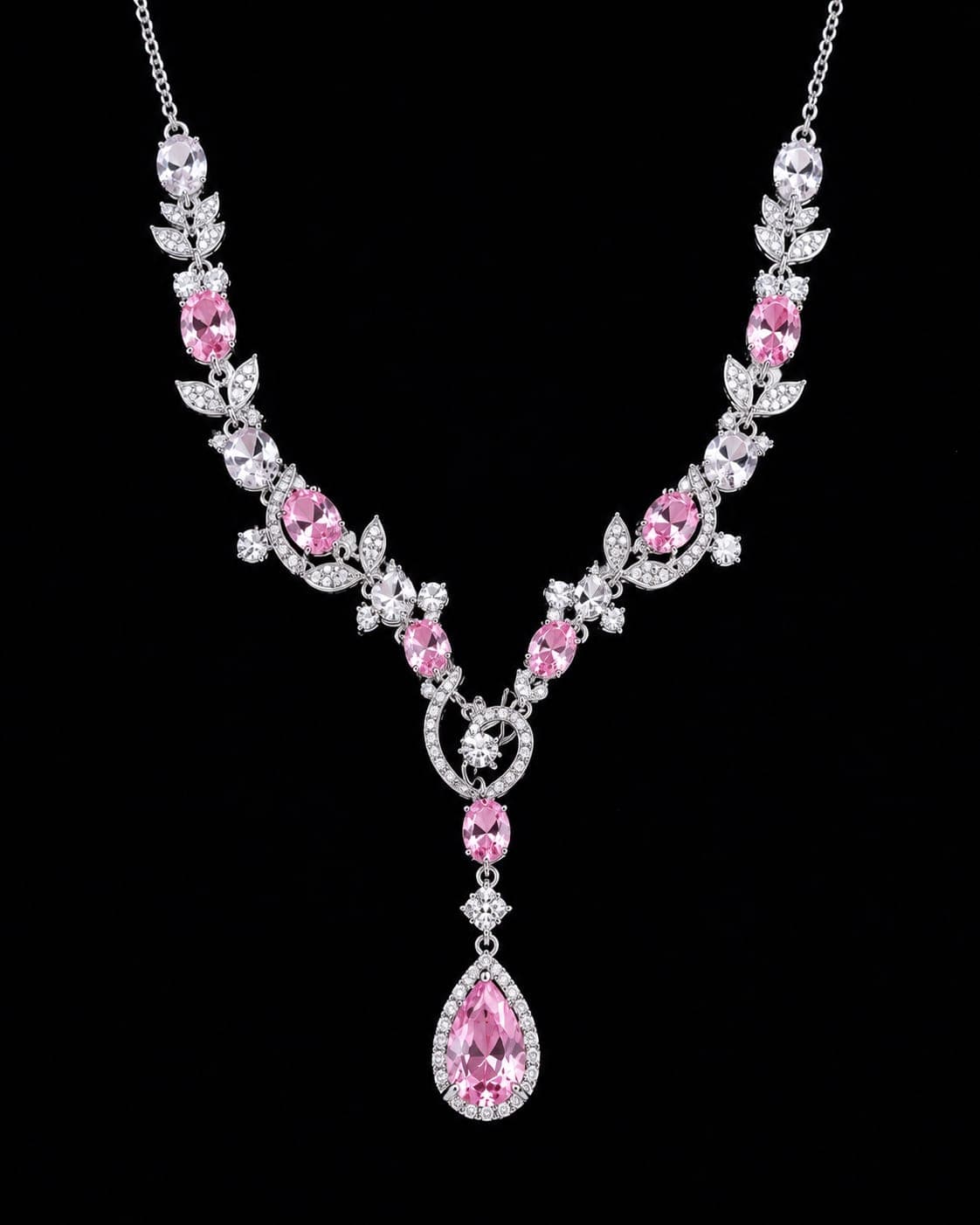 Pink Pear Lab-Grown Diamond Necklace
