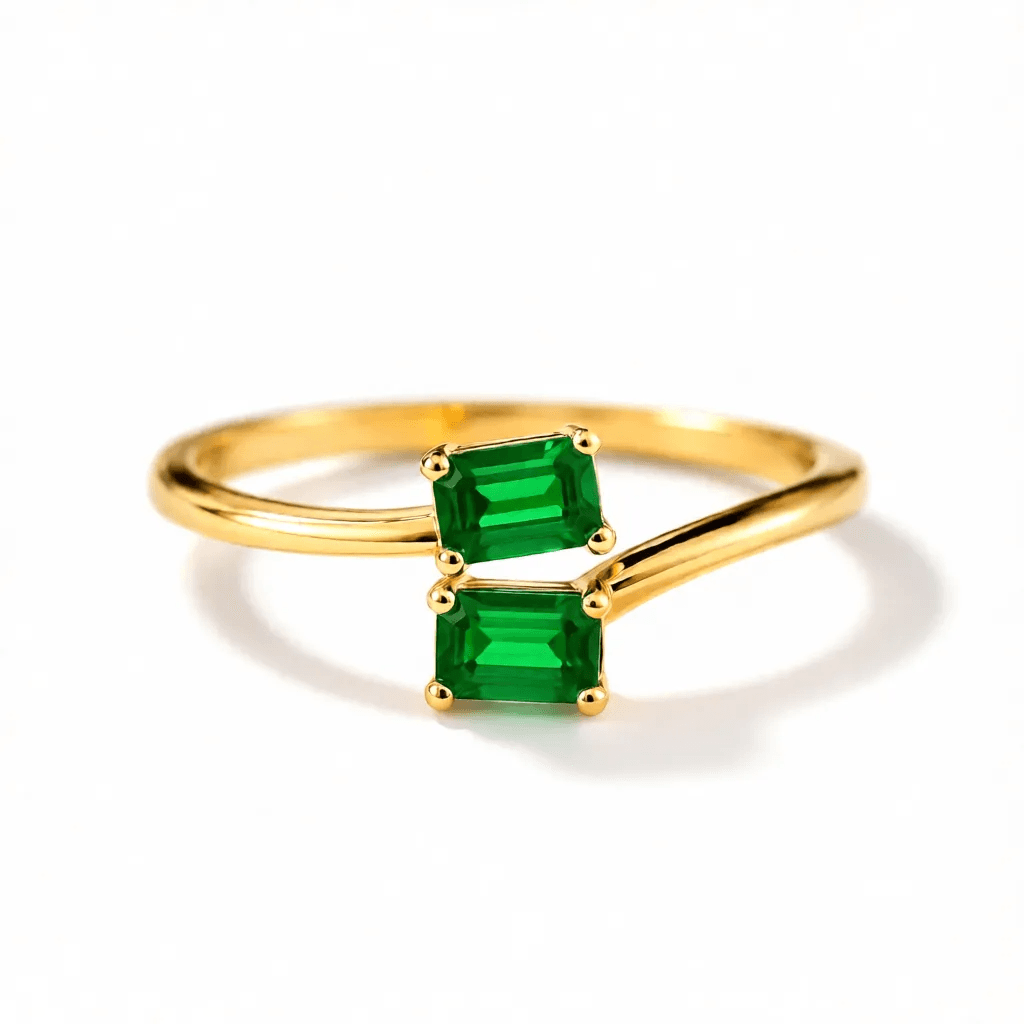Green Emerald Lab-Grown Ring