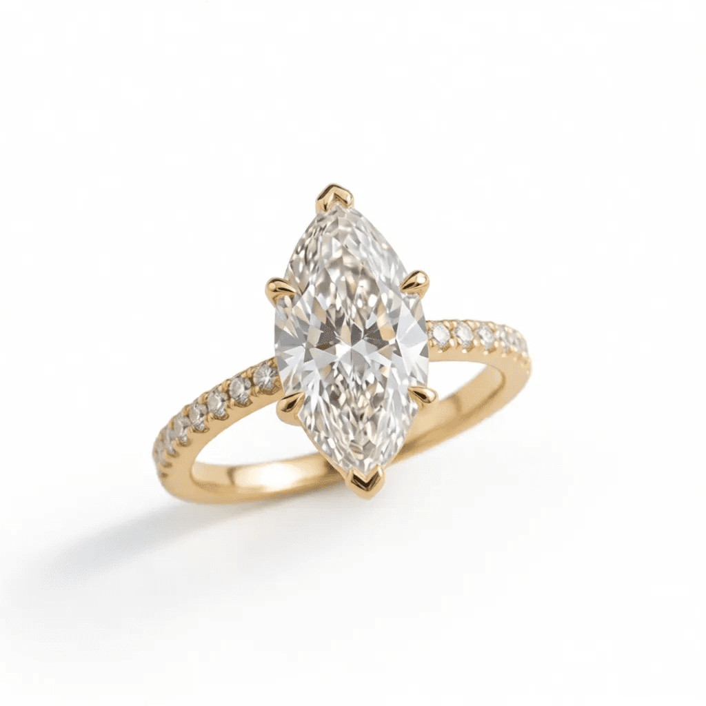 Marquise Cut White Lab-Grown Diamond Ring