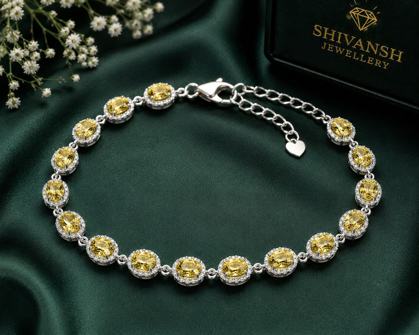 Yellow Oval Lab-Grown Diamond Bracelet