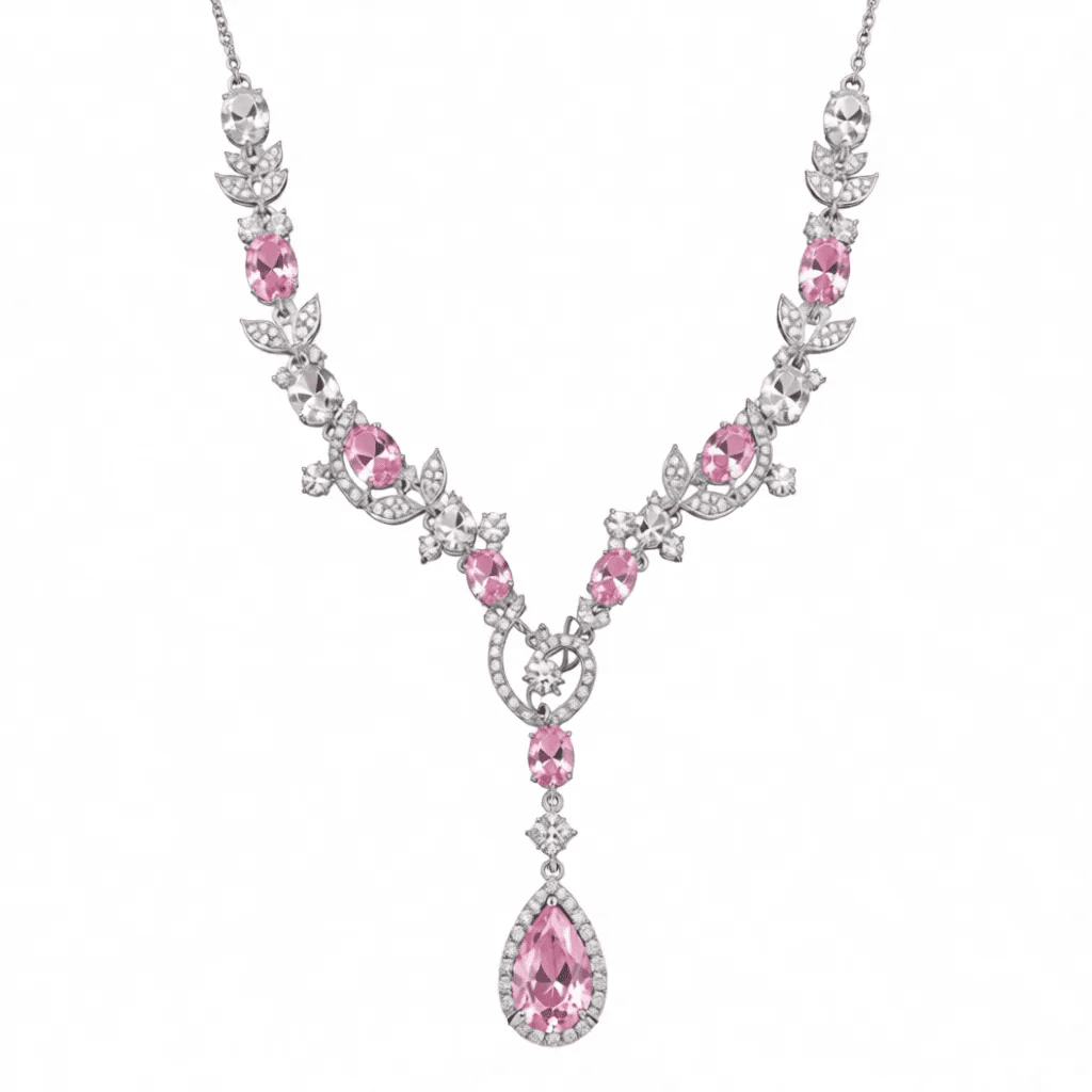 Pink Pear Lab-Grown Diamond Necklace