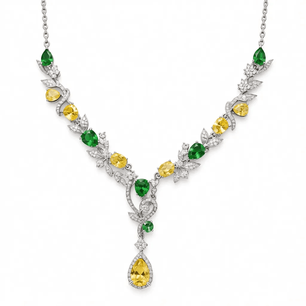 Luxury Yellow & White Lab-Grown Diamond Statement Necklace